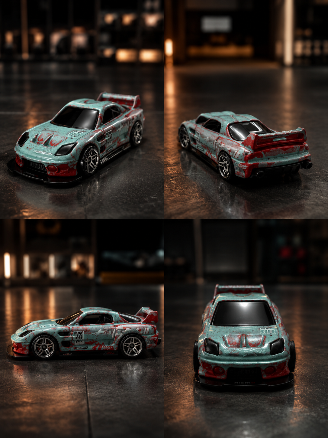 Custom Drift Car – Battle Worn Turquoise Red