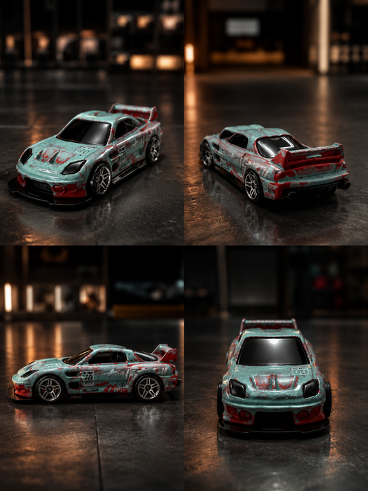 Custom Drift Car – Battle Worn Turquoise Red