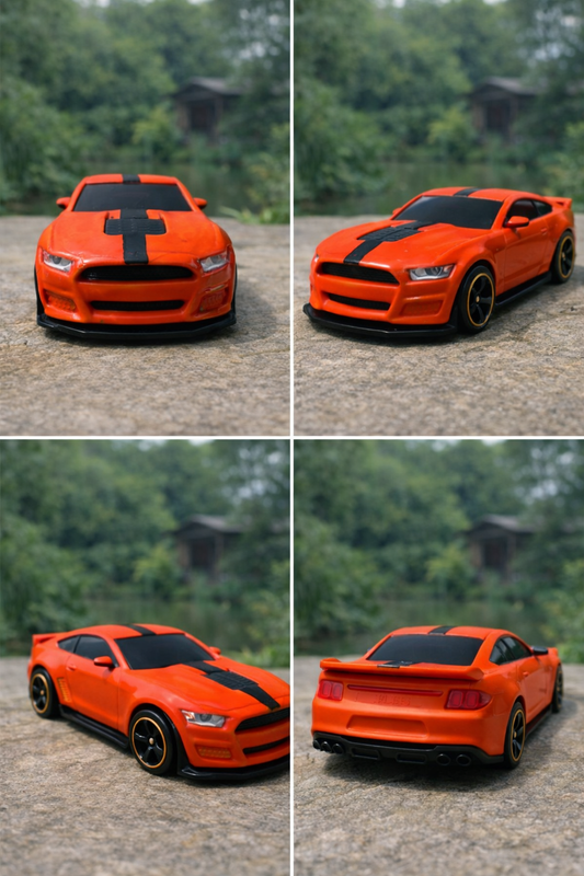 Custom Orange Muscle Car – Black Stripe Edition Diecast