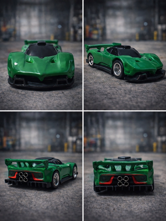 Handcrafted Green  Race Car – Custom Diecast Model Car